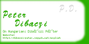 peter dibaczi business card